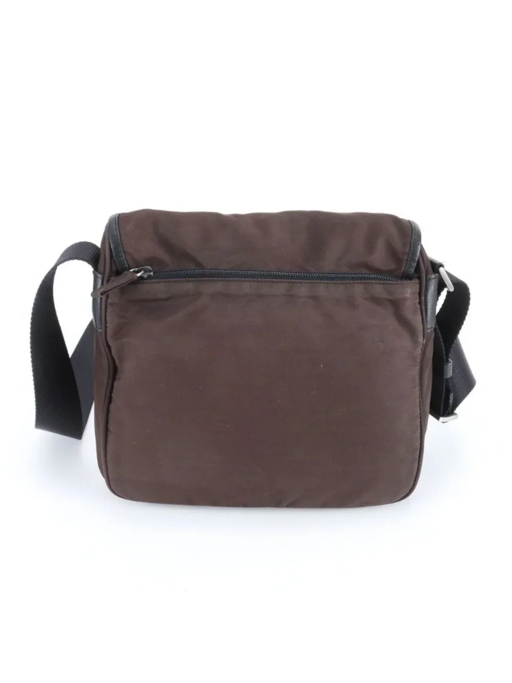 Prada Tessuto Nylon Triangle Logo Leather Shoulder Bag Crossbody Messenger